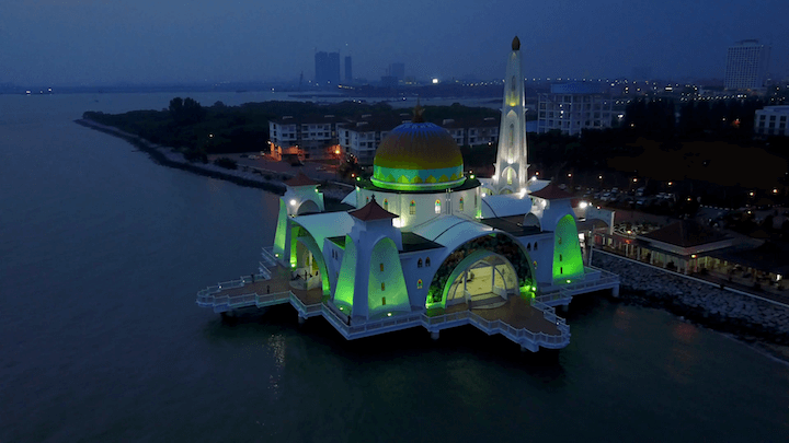 マレーシア　マラッカ　水上モスク